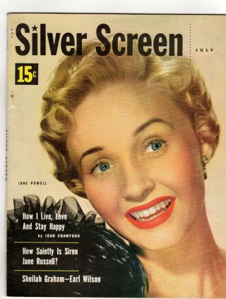 Jane Powell Joan Crawford Vivien Leigh Lana Turner Silver Screen July 1953 A1243