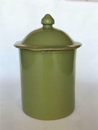 Vietri Cucina Fresca Sage Green Medium Canister With Lid Italy