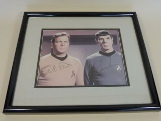 William Shatner & Leonard Nimoy Autographs Star Trek 8x10 " Photograph Framed