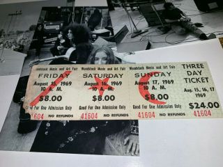 Woodstock 3 Day 1969 Tickets Jimi Hendrix Grateful Dead Janis Joplin Dq