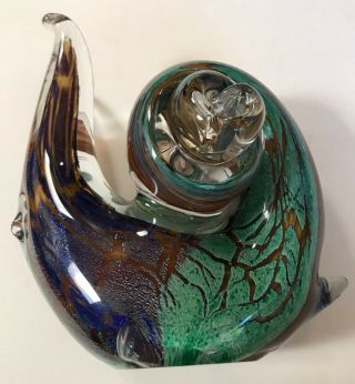 Murano ? Art Glass Multi Colored Garden Snail Paperweight Figurine