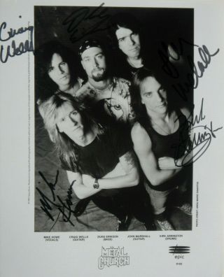 Metal Church " Press Photo " 8 X 10 B&w Hand Signed Autographed Hard Rock Picture