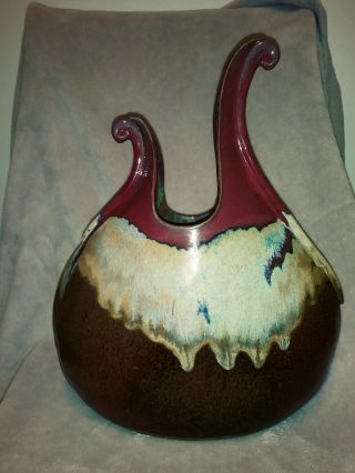 Mangum Studio Pottery Flame Vase (Signed) 15in.  tall 5