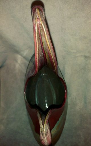 Mangum Studio Pottery Flame Vase (Signed) 15in.  tall 7
