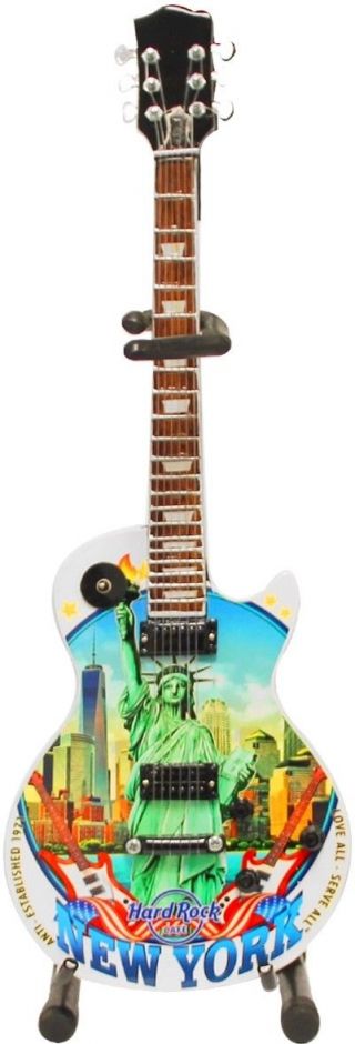 Hard Rock Cafe York 2016 9.  5 " Mini City Guitar Scale Model W/stand W/box