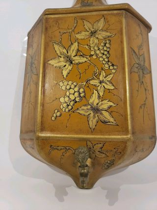 Vintage Hand Painted Wine Box w Tap Made In Italy 5