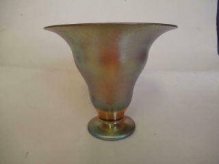 Vintage Wmf Myra Art Glass Aurene Gold Small Flare Vase Lf