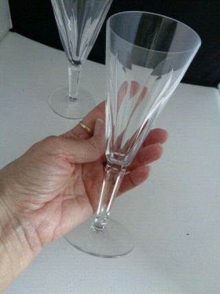 WATERFORD CRYSTAL Set of 2 Champagne Flutes Stemware SHEILA Pattern Glassware 2