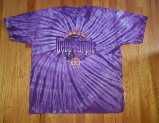 Vintage Deep Purple Machine Head 2004 Concert Tour Shirt Purple Tie Dye Size Xl