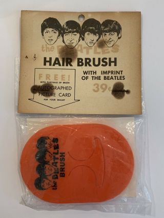 The Beatles Hair Brush Red W/picture Card