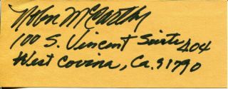 Nobu Mccarthy Autograph Actress In Batman & The Karate Kid Ii Signed Page