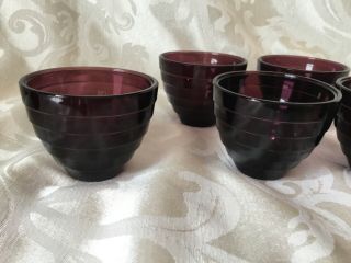 Vintage Amethyst Custard Cups Set Of 8 Moderntone,