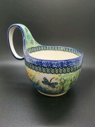 Hand Painted Polish Ceramic Pottery Boleslawiec Saucer Gravy Holder Bowl Unikat