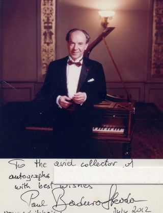 Renowned Austrian Pianist Paul Badura - Skoda Hand Signed Photo 5x6,  5