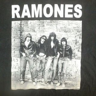 Rare Vintage 1999 Ramones Black Band T Shirt Size L Punk Rock Concert Tour