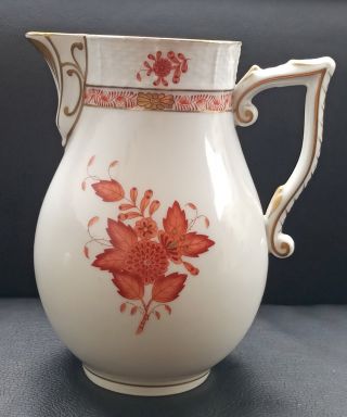 Vintage Herend Hungary Red Chinese Bouquet Large Jug Ussr Fleet