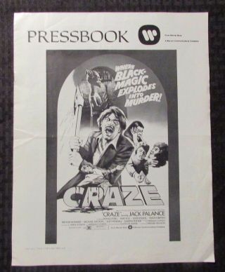 1974 Craze Pressbook Vg - 3.  5 11x14 " 8pgs Jack Palance,  Diana Dors