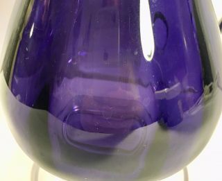 Vintage Artisan Hand Blown Amethyst Purple Art Glass Spouted Pitcher Unbranded 6