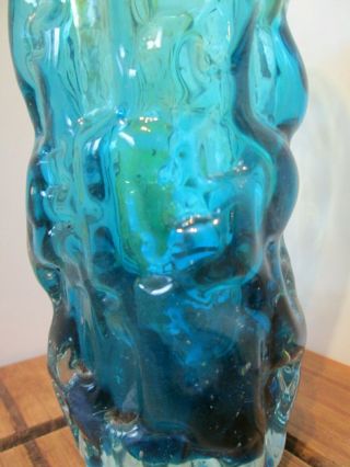 Rare Mdina Studio/art Glass Cased Bark Textured Vase Michael Harris Malta 70 