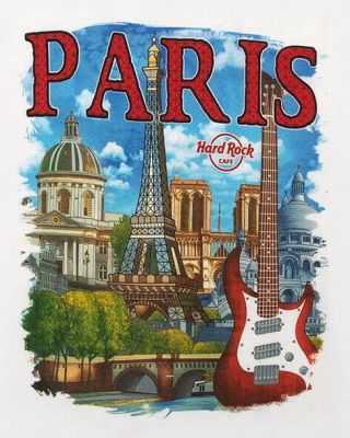 Hard Rock Cafe Paris 2016 City Tee White T - Shirt 2x Xxl Men 
