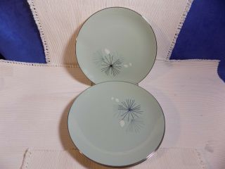 Set Of 4 Franciscan Silver Pine 10 1/2 " Dinner Plates -