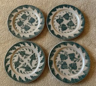 (4) Salmon Falls Stoneware 10 1/2 " Dinner Plates Pennsylvania Pattern Stoneware