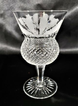 Edinburgh Crystal Thistle 5 " Cut Glass Wine Goblet Signed