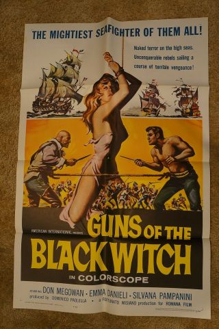 Guns Of The Black Witch Sexy Girl Swashbuckling Pirate One Sheet 1961