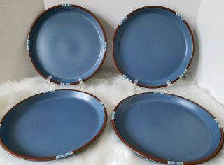 Set Of 4 Dansk Mesa Sky Blue Dinner Plates Made In Japan Euc