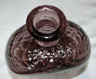 MCM Vtg Italian Empoli Amethyst Purple Quilted Decanter Art Glass Genie Bottle 5