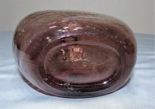 MCM Vtg Italian Empoli Amethyst Purple Quilted Decanter Art Glass Genie Bottle 8