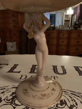 Cainbridge Crown Tuscan Charlatan Rose Nude Shell Compote Hand Painted 2