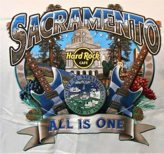 Hard Rock Cafe Sacramento City Tee T - Shirt Size Adult X - Large - With Tags