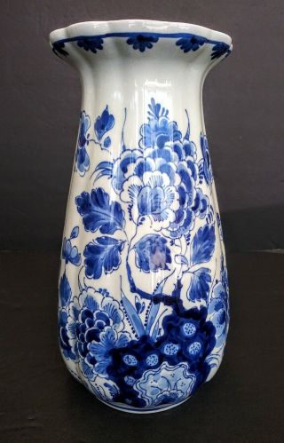 Delft Blue Floral Vase 9 - 1/4 ".