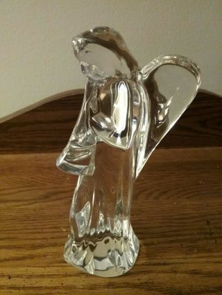 Baccarat Crystal Nativity Angel With Horn Figurine Christmas / France Glass