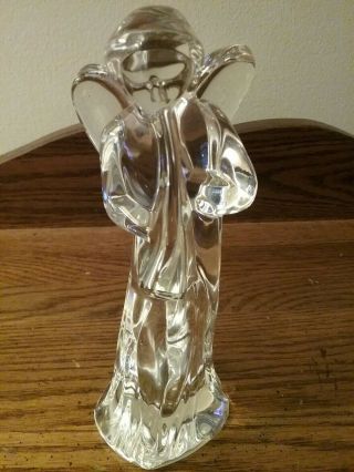 BACCARAT Crystal Nativity Angel With Horn Figurine Christmas / France Glass 2