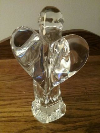 BACCARAT Crystal Nativity Angel With Horn Figurine Christmas / France Glass 4