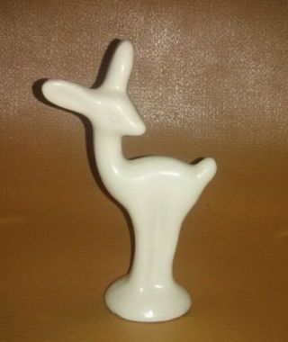 Vintage White Stylized Retro Deer Figurine Rare California Pottery Howard Pierce