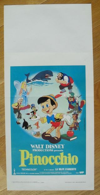 Pinocchio Walt Disney Italian Movie Poster R