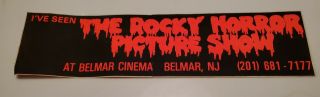 Rocky Horror Picture Show Vtg Bumper Sticker Belmar Cinema N.  J