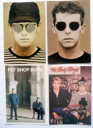 Pet Shop Boys Postcards 4 X Vintage Pet Shop Boys Postcards Synth - Pop