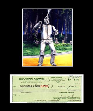 Wow Jack Haley Signed Check Tin Man Wizard Of Oz W/photo & 11x14 Mat Psa/dna