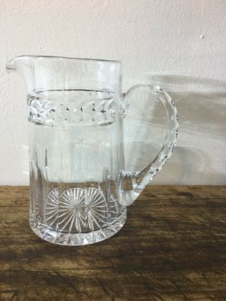 Vintage Signed William Yeoward Cut Crystal 7.  75 " Tall Water Pitcher Jug