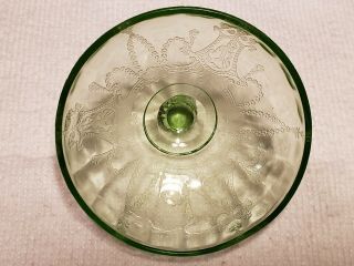 Hard To Find Cameo Ballerina Green Butter Dish Depression Glass 5