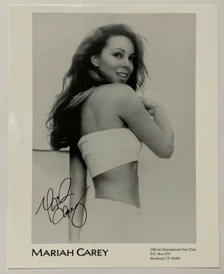 Vtg Printed Autograph Mariah Carey Official International Fan Club 8x10 Photo