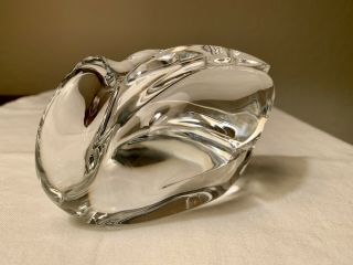 Baccarat Crystal Swan With Head Tucked.  Made In France 3