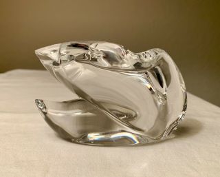 Baccarat Crystal Swan With Head Tucked.  Made In France 4