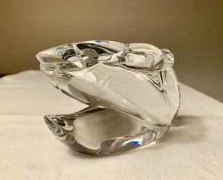 Baccarat Crystal Swan With Head Tucked.  Made In France 5
