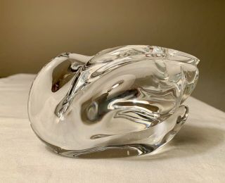 Baccarat Crystal Swan With Head Tucked.  Made In France 7