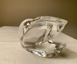 Baccarat Crystal Swan With Head Tucked.  Made In France 8